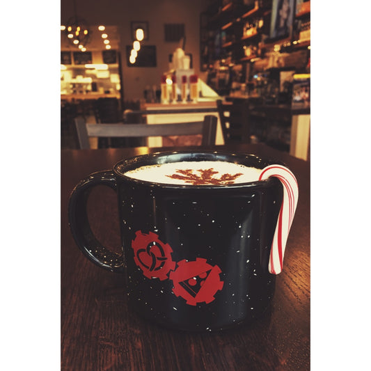 Pretzel and Pizza Creations camper mug